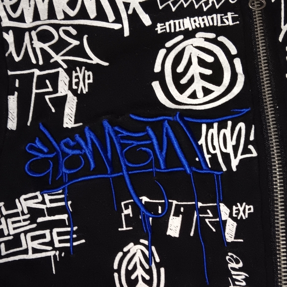 Y2K Element Reversible Graffiti Striped Hoodie Vintage Hooded Sweatshirt - Picture 5 of 12